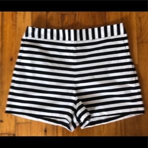 Express Black & White Stripe High Waisted Shorts Size 8